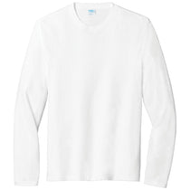 Port & Company Men's White Long Sleeve Fan Favorite Blend Tee