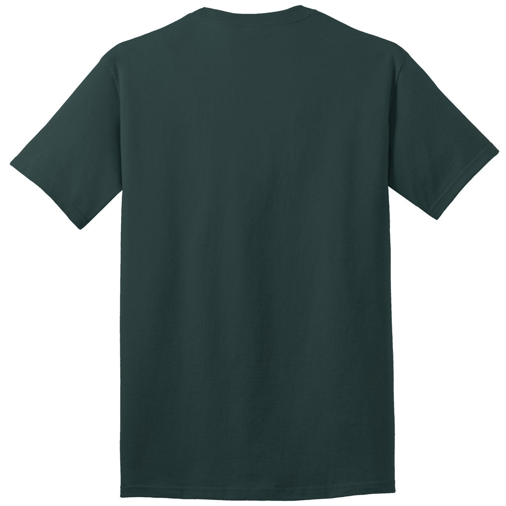 Port & Company Men's Dark Green Cotton Tee