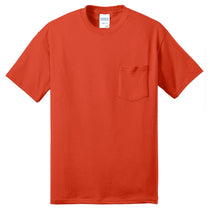 Port & Company Men's Orange Core Blend Pocket Tee