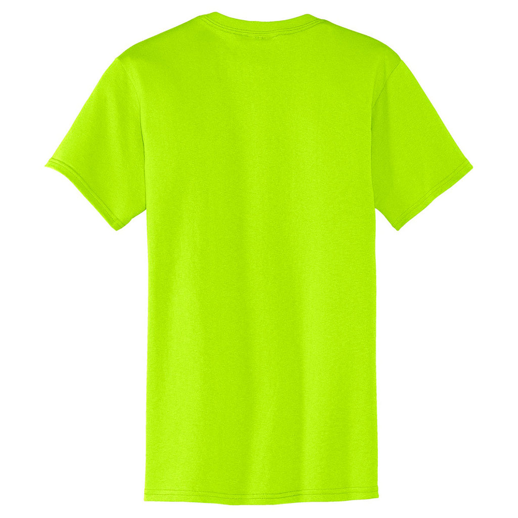 Port & Company Men's Safety Green Core Blend Pocket Tee