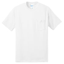 Port & Company Men's White Core Blend Pocket Tee