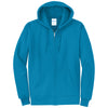 Port & Company Men's Neon Blue Core Fleece Full-Zip Hooded Sweatshirt