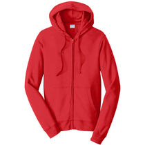 Port & Company Men's Bright Red Fan Favorite Fleece Full-Zip Hooded Sweatshirt
