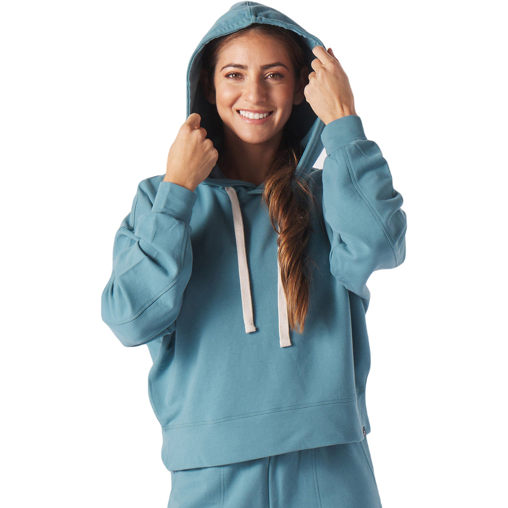 Glyder Women's Lagoon Vintage Oversized Cropped Hoodie