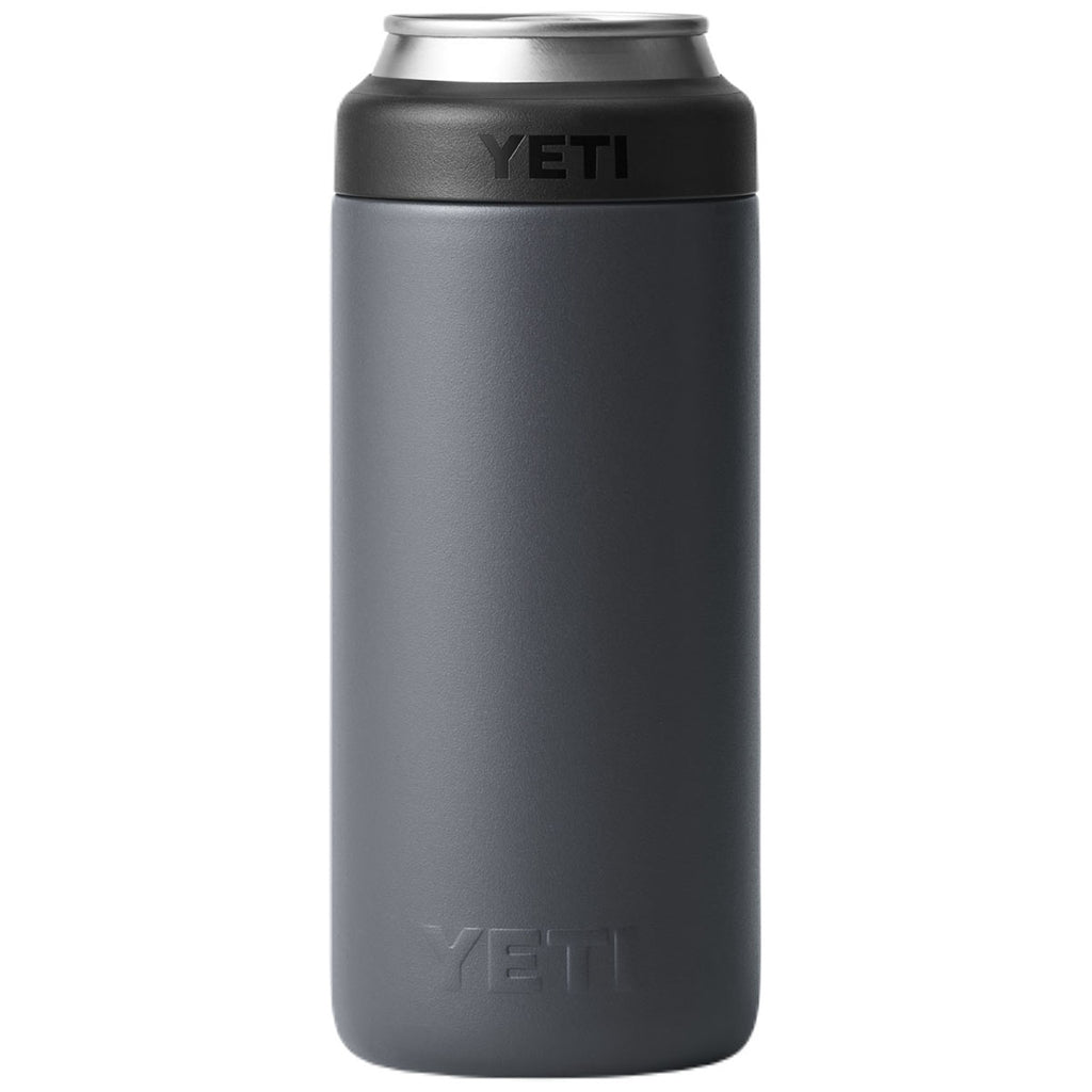 YETI Charcoal Rambler 12 oz Colster Slim Can Cooler