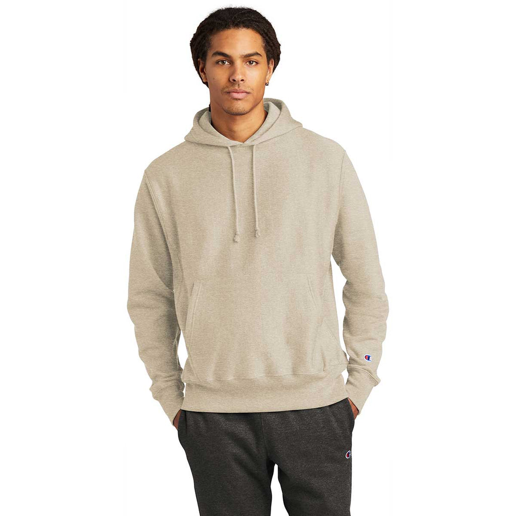 Champion Men's Oatmeal Heather Reverse Weave Hooded Sweatshirt