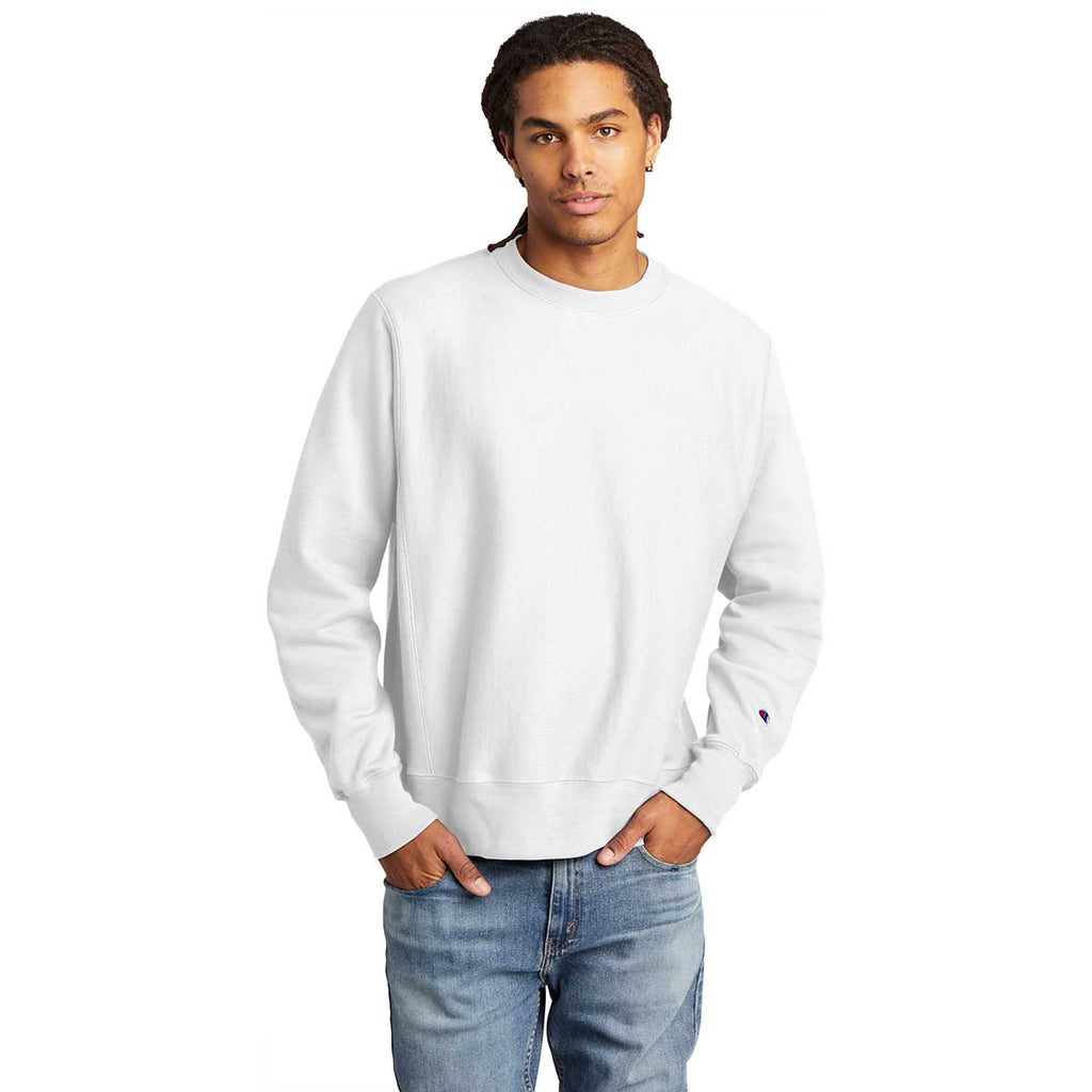 Champion Men's White Reverse Weave Crewneck Sweatshirt