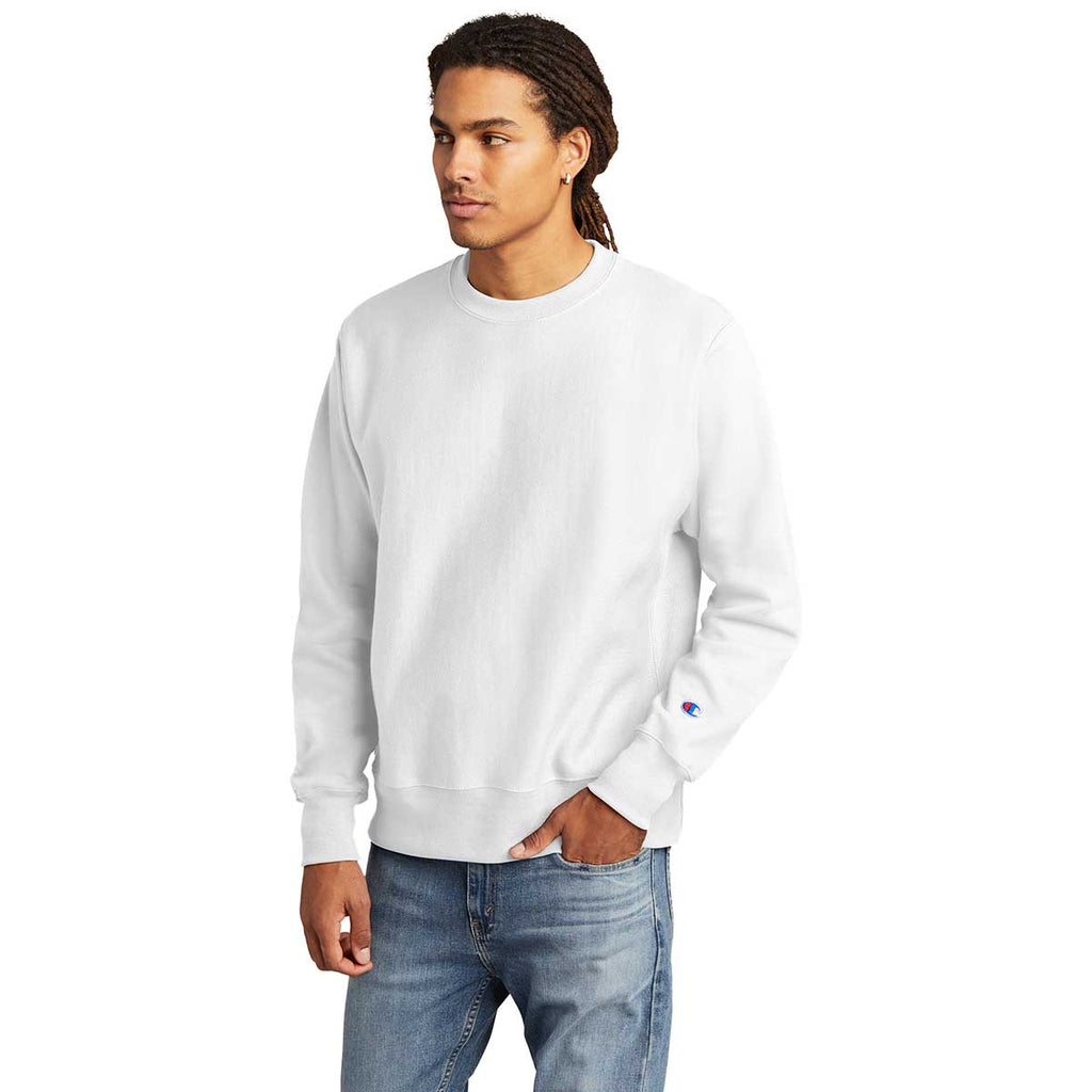 Champion Men's White Reverse Weave Crewneck Sweatshirt