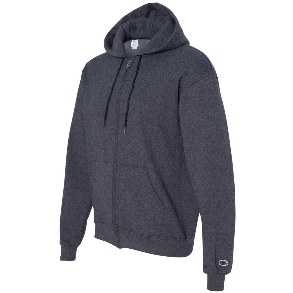 Champion Men's Navy Heather Eco 9-Ounce Full Zip Hood