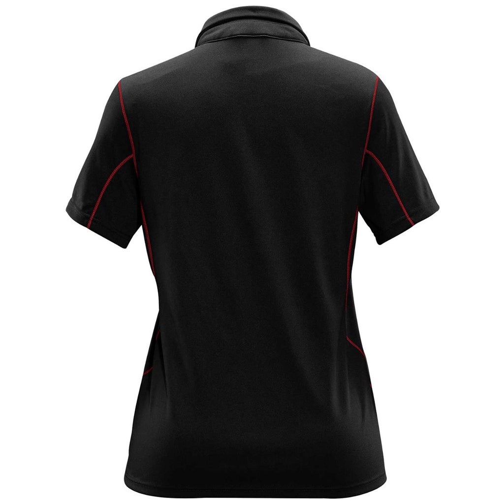 Stormtech Women's Black/Bright Red Pulse 1/4 Zip Polo