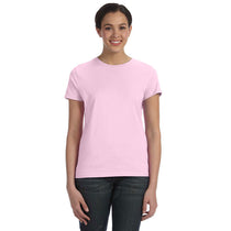 Hanes Women's Pale Pink 4.5 oz. 100% Ringspun Cotton nano-T T-Shirt