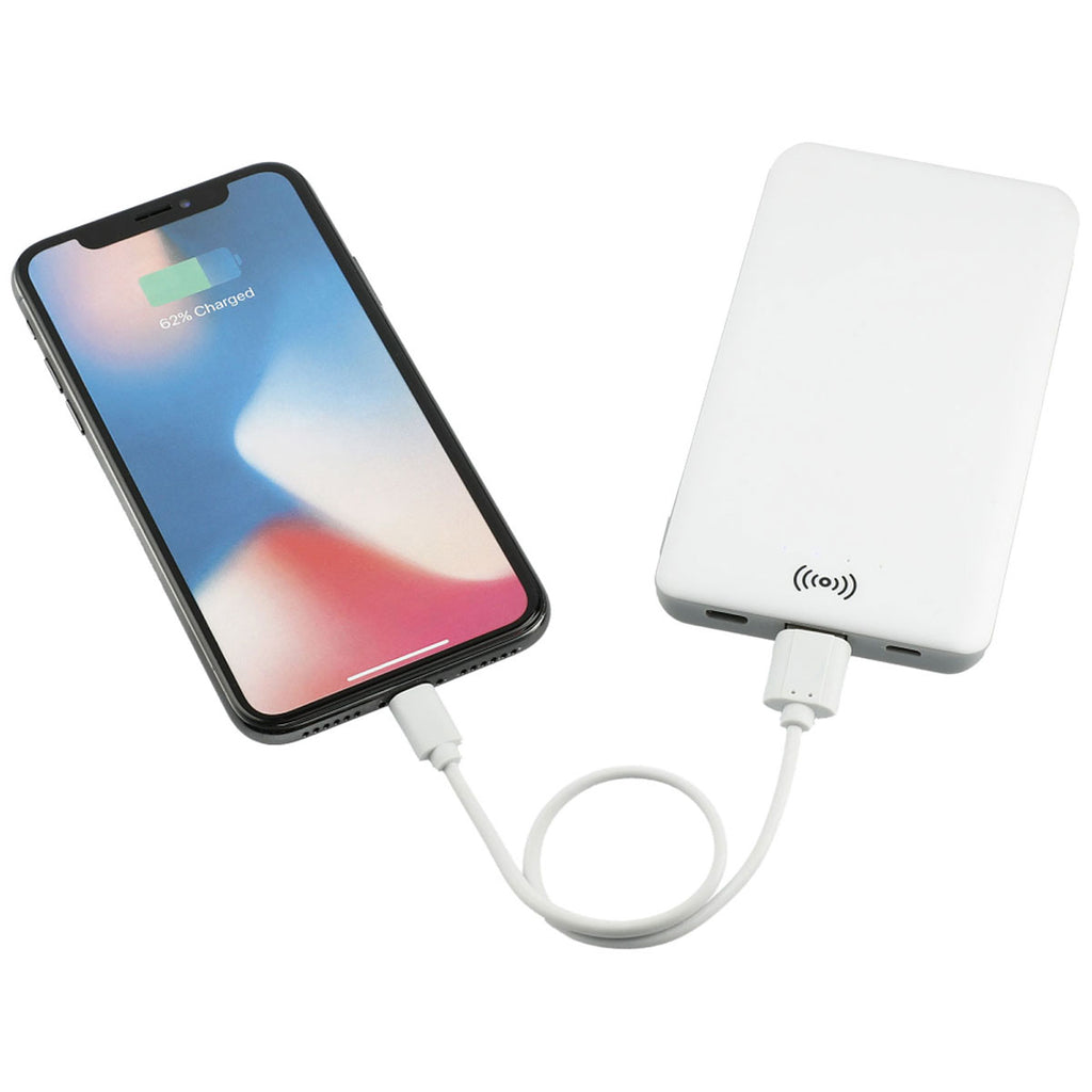 Bullet White Axial 4000 mAh Wireless Power Bank