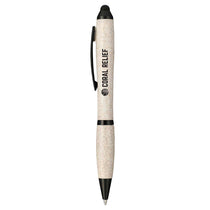 Bullet Beige Nash Wheat Straw Ballpoint Stylus Pen