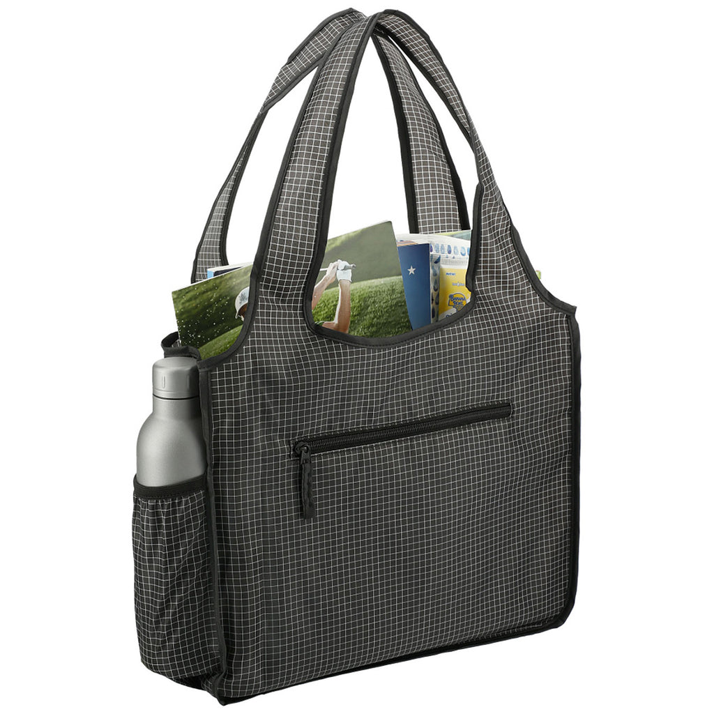 Bullet Black Grid Bungalow Tote