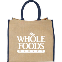Bullet Navy Blue Large Jute Tote