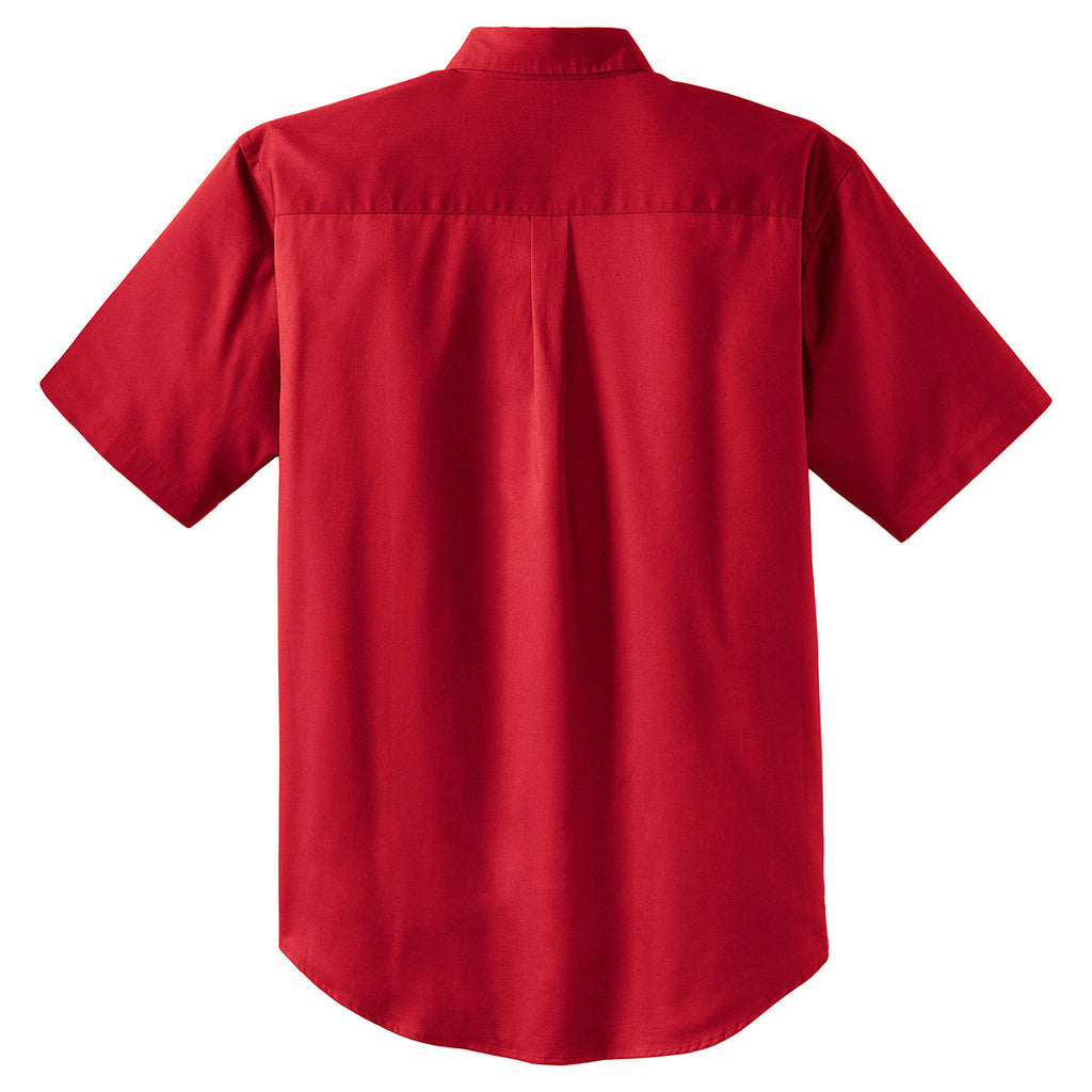 CornerStone Men's Red Short Sleeve SuperPro Twill Shirt