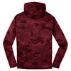 Sport-Tek Men's Deep Red Sport-Wick CamoHex Fleece Hooded Pullover