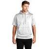 Sport-Tek Men's White Sport-Wick Fleece Short Sleeve Pullover Hoodie