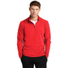 Sport-Tek Men's True Red Lightweight French Terry Quarter Zip Pullover