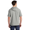 Sport-Tek Men's Light Grey Heather PosiCharge Tri-Blend Wicking Fleece Short Sleeve Hoodie