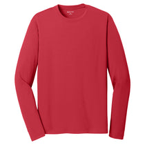 Sport-Tek Men's True Red PosiCharge RacerMesh Long Sleeve Tee