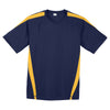 Sport-Tek Men's True Navy/Gold Colorblock PosiCharge Competitor Tee