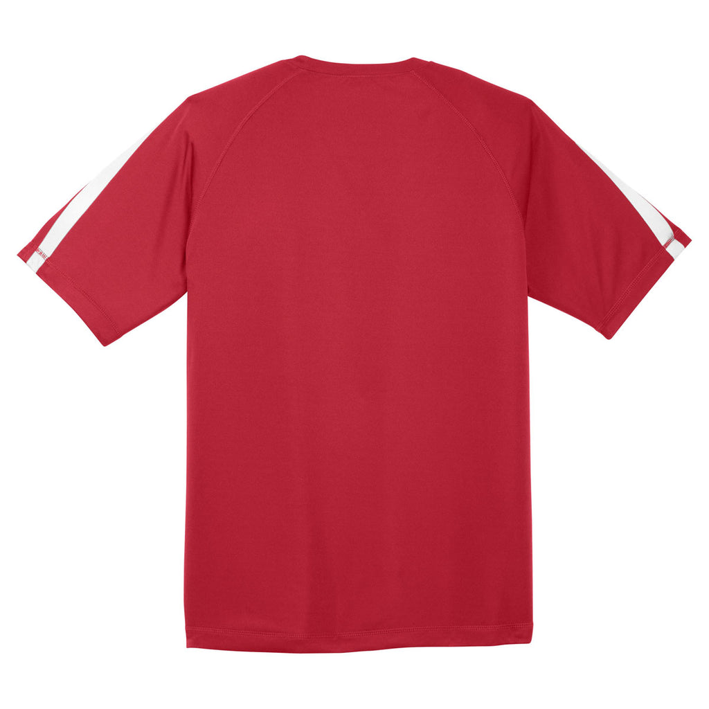 Sport-Tek Men's True Red/White Colorblock PosiCharge Competitor Tee