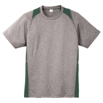 Sport-Tek Men's Vintage Heather/Forest Green Heather Colorblock Contender Tee