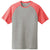 Sport-Tek Men's True Red Heather/Light Grey Heather PosiCharge Tri-Blend Wicking Raglan Tee