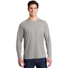 Sport-Tek Men's Light Grey Heather PosiCharge Long Sleeve Tri-Blend Wicking Raglan Tee