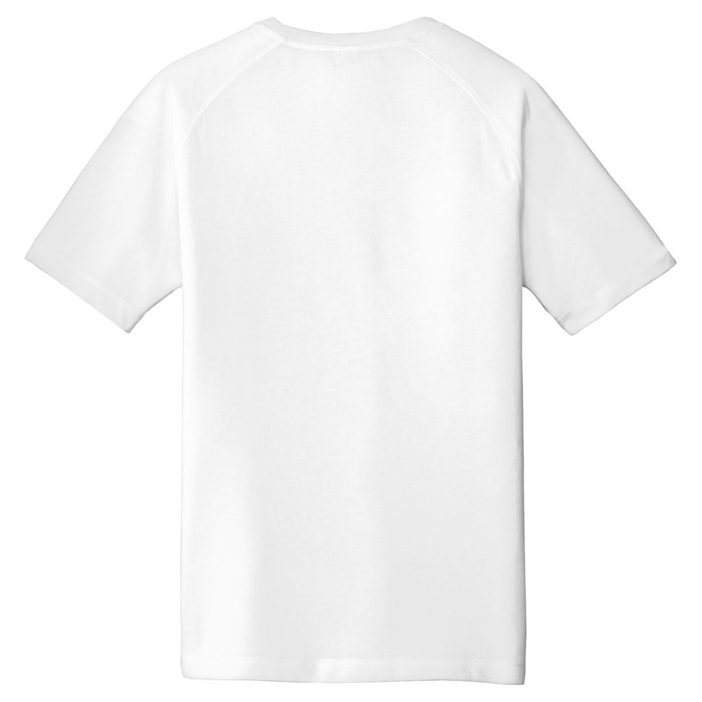 Sport-Tek Men's White PosiCharge Tri-Blend Wicking Raglan Tee