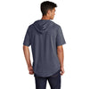 Sport-Tek Men's True Navy Heather Posicharge Tri-Blend Wicking Short Sleeve Hoodie