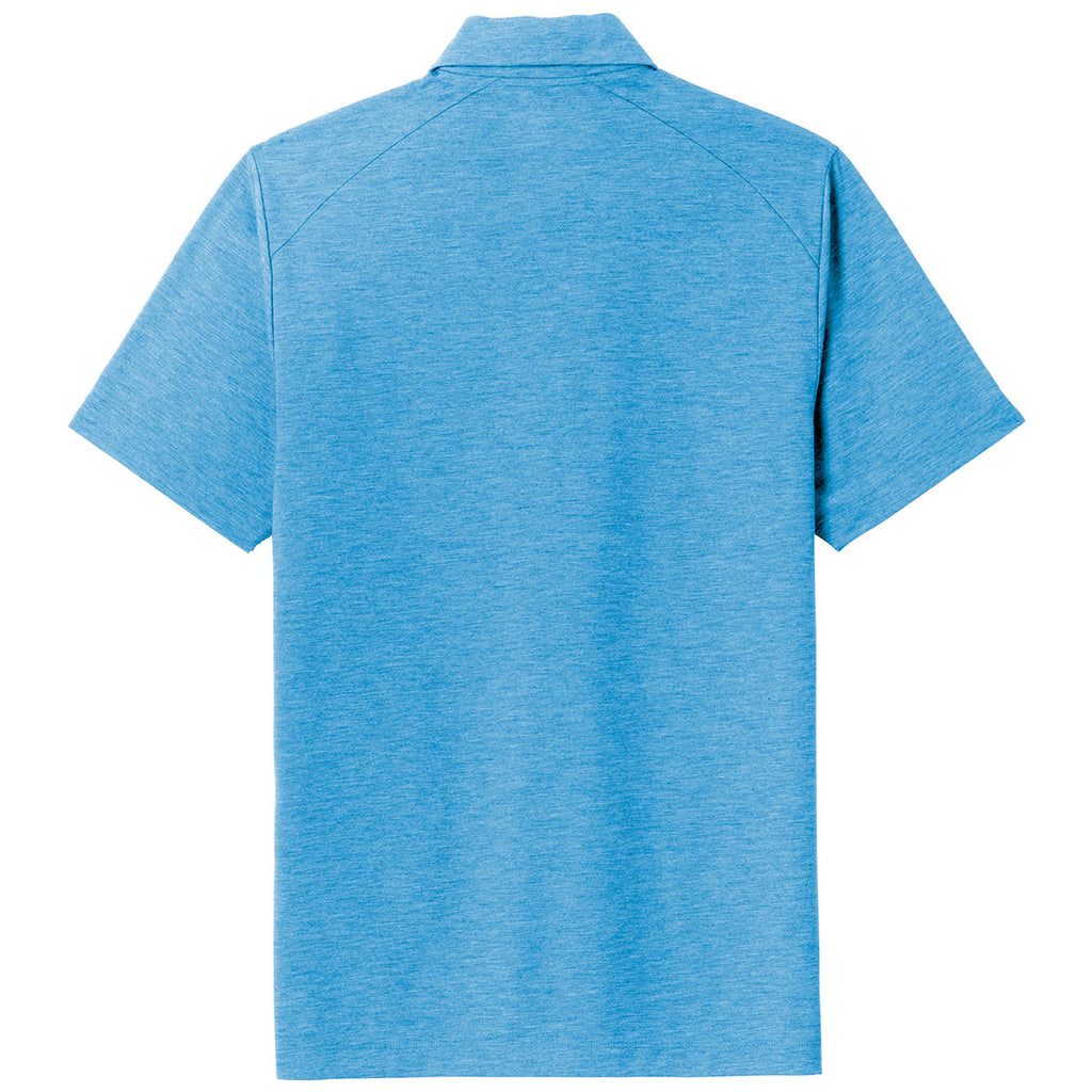 Sport-Tek Men's Pond Blue Heather PosiCharge Tri-Blend Wicking Polo