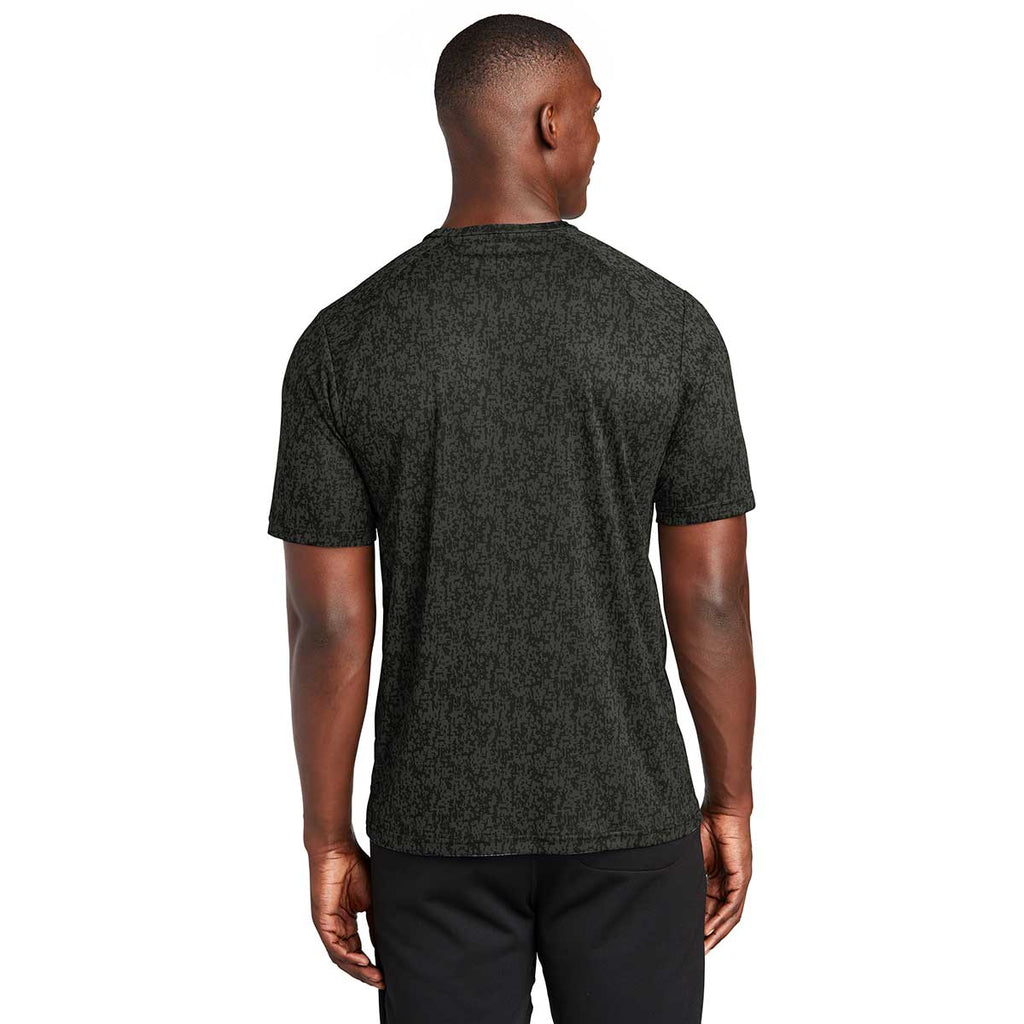 Sport-Tek Men's Black PosiCharge Digi Camo Short Sleeve Tee