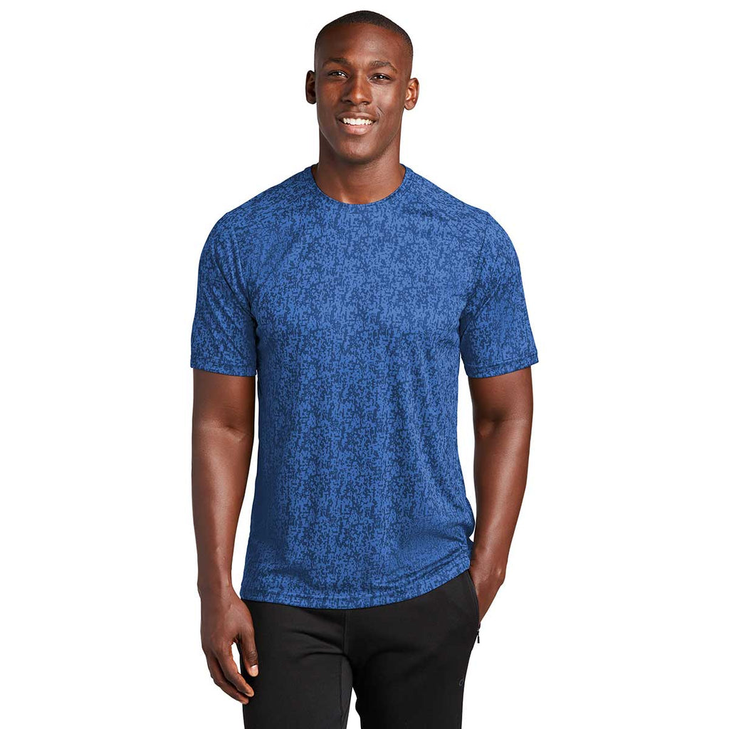 Sport-Tek Men's True Royal PosiCharge Digi Camo Short Sleeve Tee