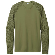 Sport-Tek Men's Olive Drab Green PosiCharge Digi Camo Long Sleeve Tee