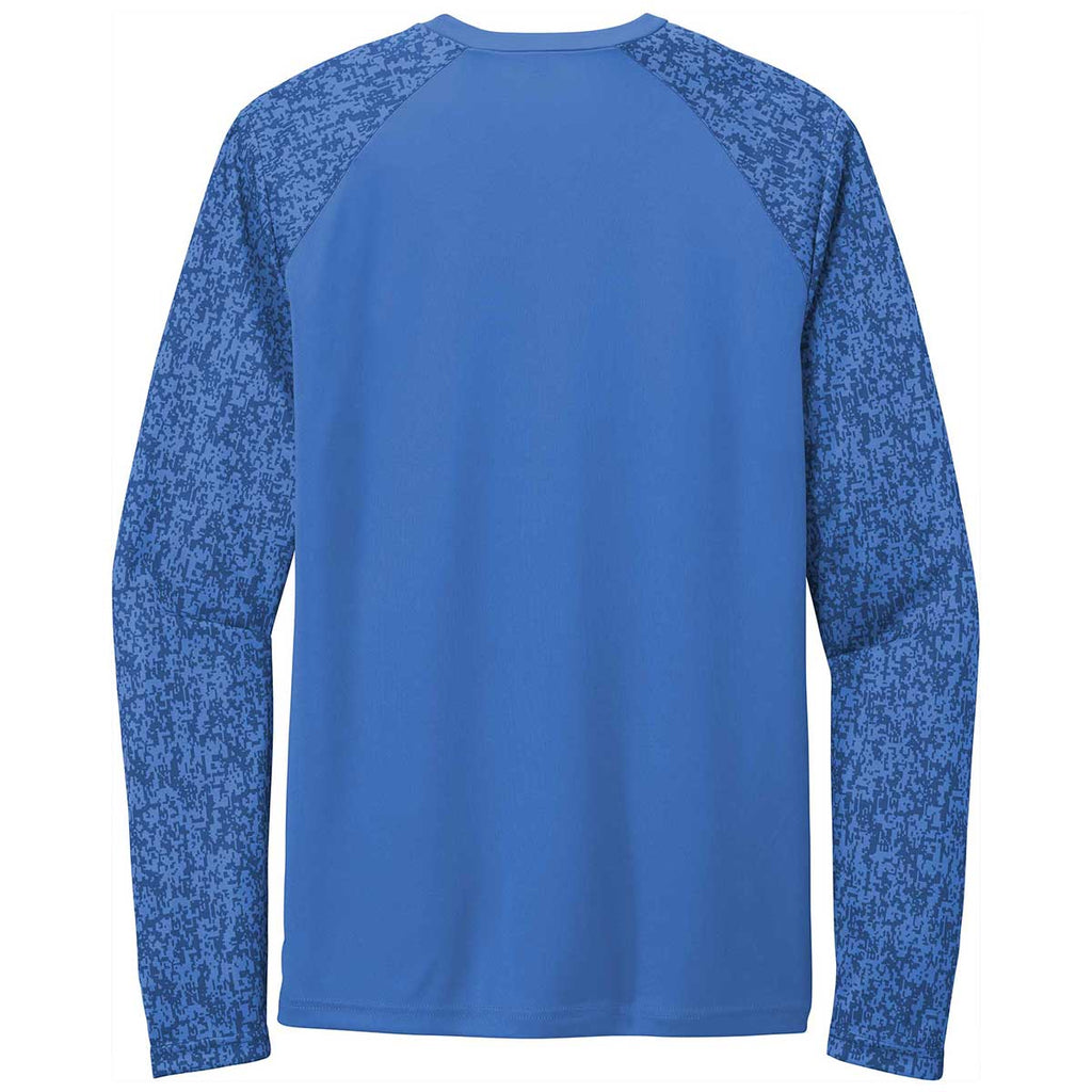 Sport-Tek Men's True Royal PosiCharge Digi Camo Long Sleeve Tee