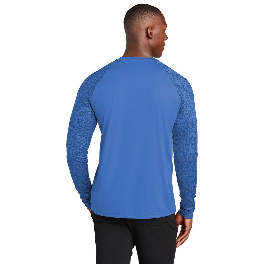 Sport-Tek Men's True Royal PosiCharge Digi Camo Long Sleeve Tee