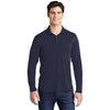 Sport-Tek Men's True Navy Posi-UV Pro Long Sleeve Polo