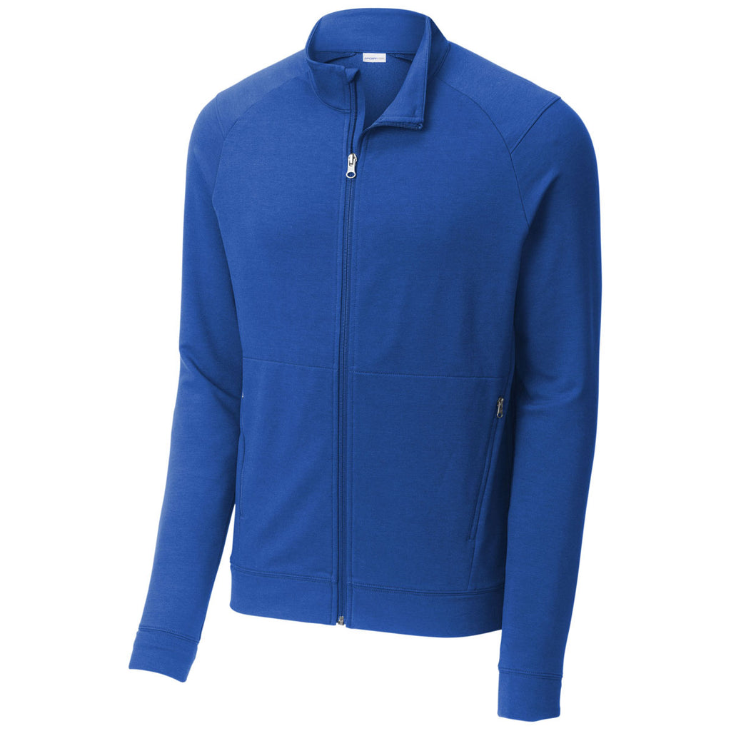 Sport-Tek Men's True Royal Sport-Wick Flex Fleece Full-Zip