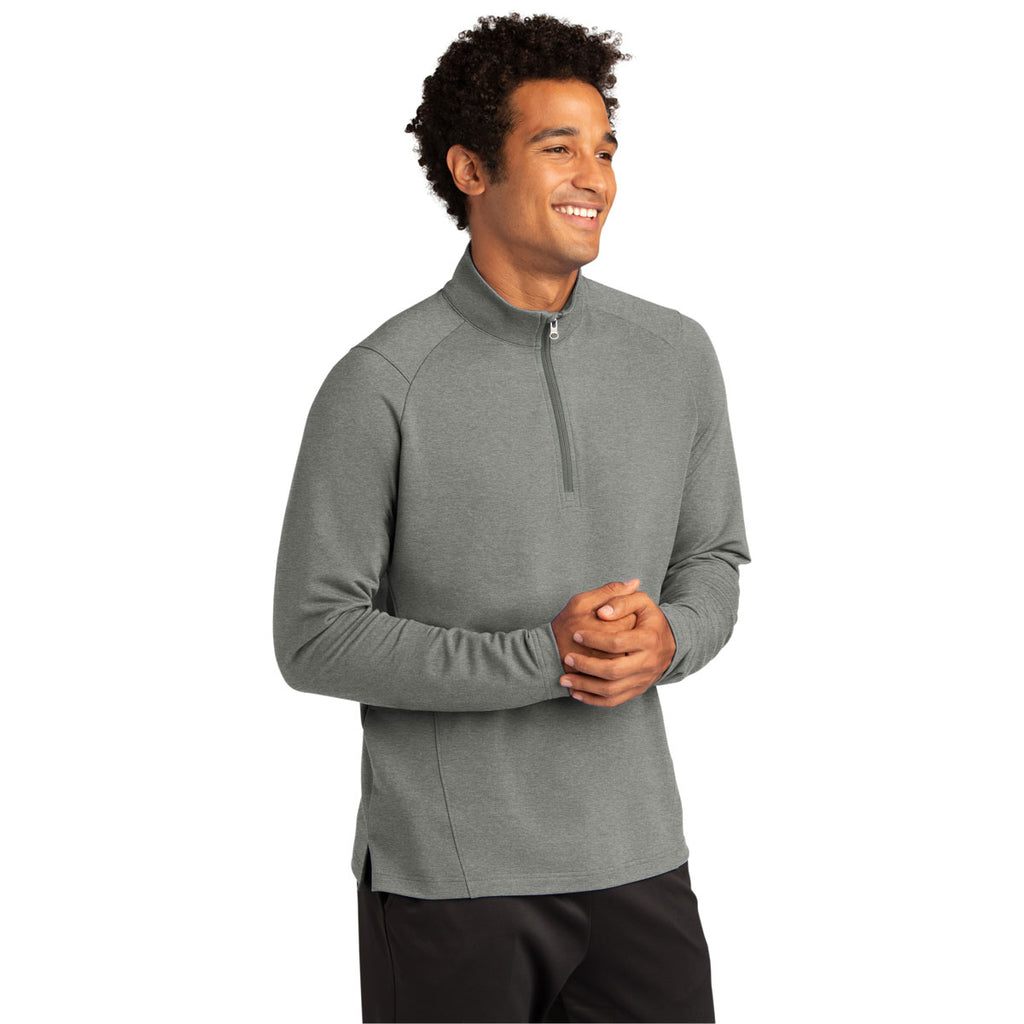 Sport-Tek Men's Light Grey Heather Sport-Wick Flex Fleece 1/4-Zip