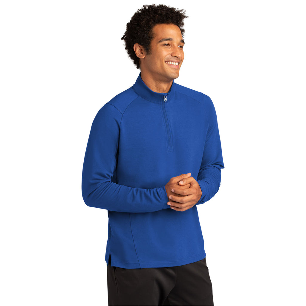 Sport-Tek Men's True Royal Sport-Wick Flex Fleece 1/4-Zip