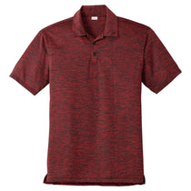 Sport-Tek Men's Deep Red/Black Electric PosiCharge Electric Heather Polo