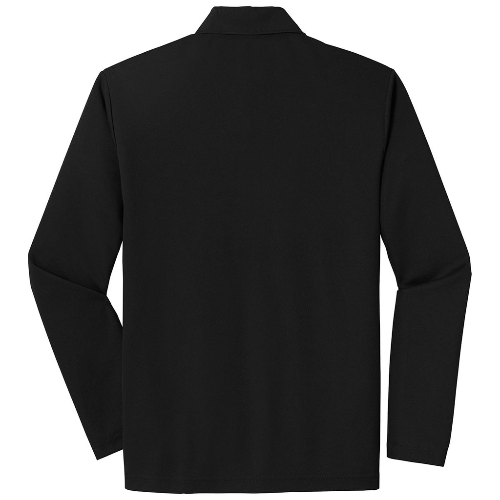 Sport-Tek Men's Black PosiCharge RacerMesh Long Sleeve Polo