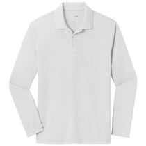 Sport-Tek Men's White PosiCharge RacerMesh Long Sleeve Polo