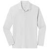 Sport-Tek Men's White PosiCharge RacerMesh Long Sleeve Polo