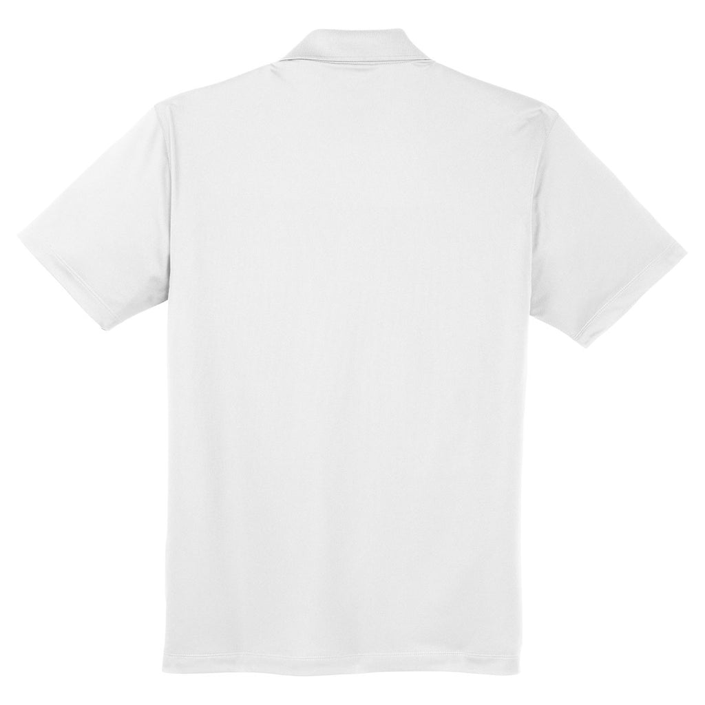 Sport-Tek Men's White Micropique Sport-Wick Pocket Polo