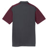 Sport-Tek Men's Iron Grey/Maroon Colorblock Micropique Sport-Wick Polo