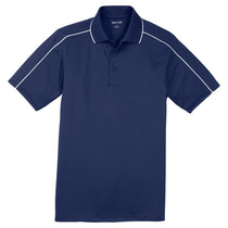 Sport-Tek Men's True Navy/White Micropique Sport-Wick Piped Polo