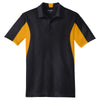 Sport-Tek Men's Black/ Gold Side Blocked Micropique Sport-Wick Polo